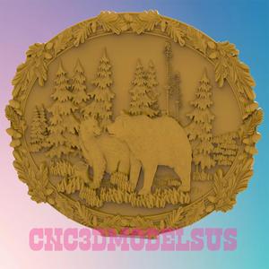 Bears panel 3D MODEL STL FILE FOR CNC ROUTER LASER