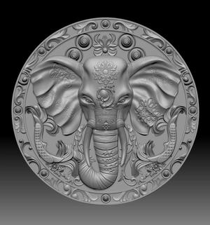 elephent 3d base relief pendant cnc design
