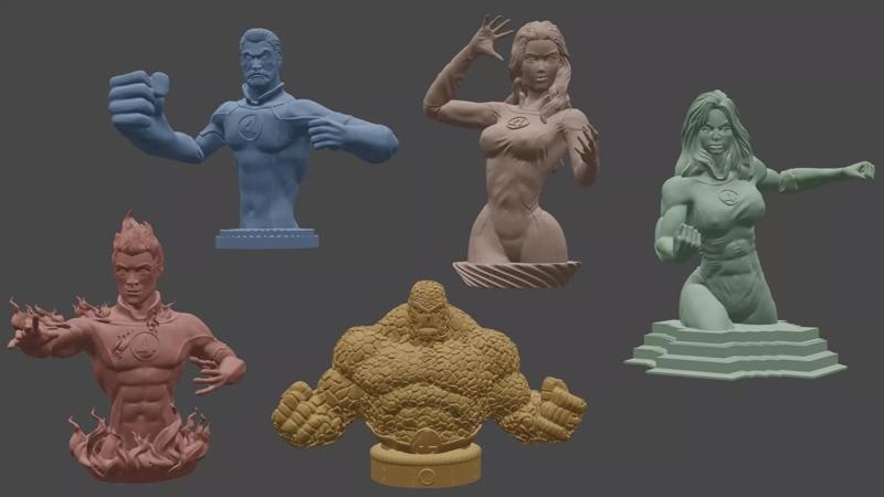 Complete Fantastic Four Busts