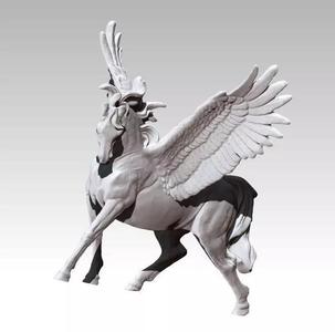 Detailed King Pegasus Flying Winged horse Magic Cartoon