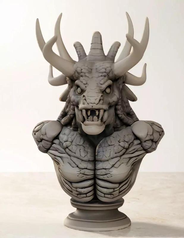 Edmontonia Head Bust 3D Model - STL Printable Dinosaur