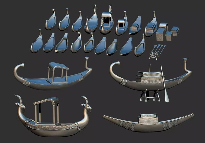 Ancient Egyptian Boats Ships 3d printable models collection