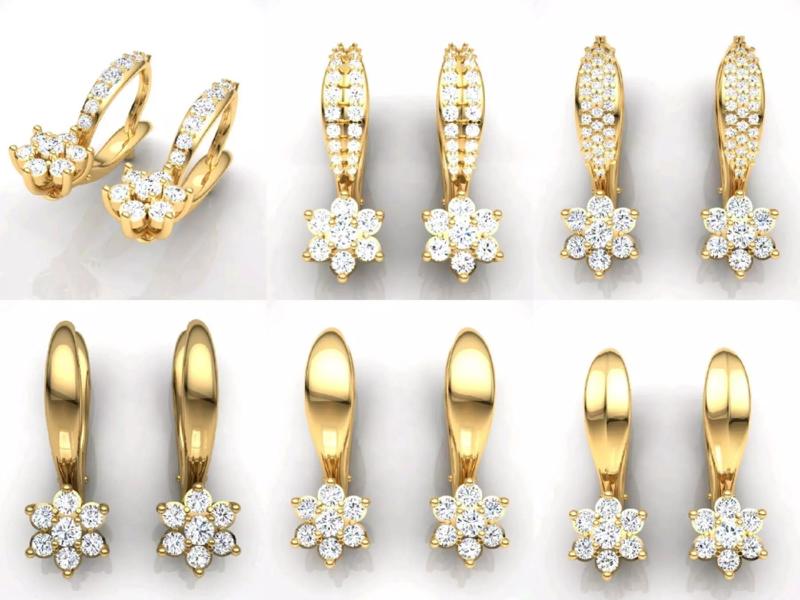 C3 The luxury female earring with gems 3D Model Collection