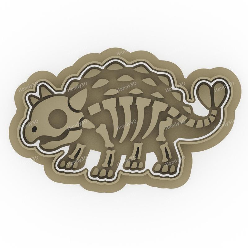Ankylosaurus Skeleton Cookie Cutter - 8cm