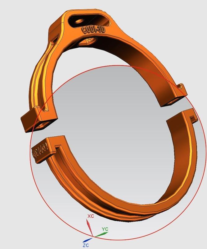 Collare inferiore reggi tubo d15 cm. per aspiratore CNC - Collar down for support of a 15 cm diameter vacuum tube