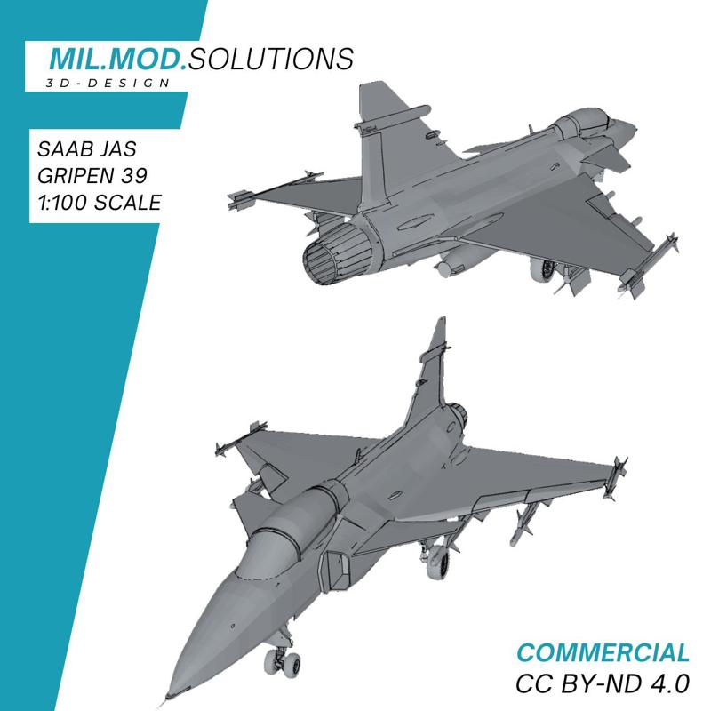 Commercial License - Saab JAS Gripen 39 Försvarsmakten NATO 1:100