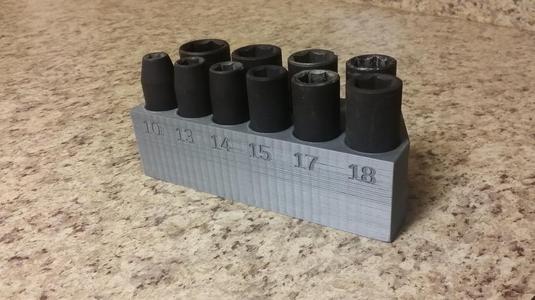 Metric impact socket holder
