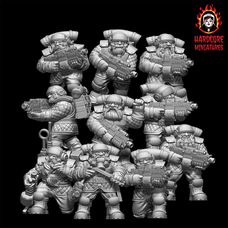 Space Dwarves Veterans With Bolters