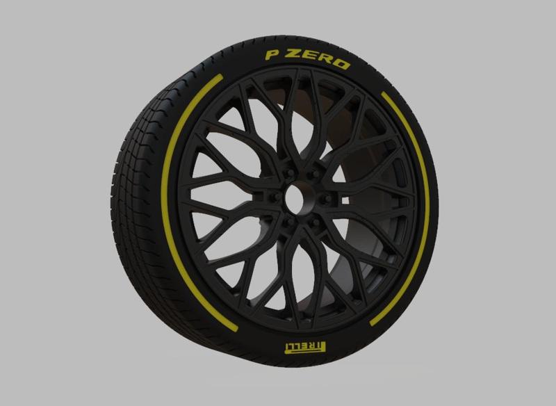 Miniature Vossen HF6-3 Rim & Tire