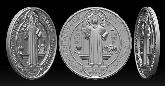3D Printed Model of Saint Benedict Medal 1