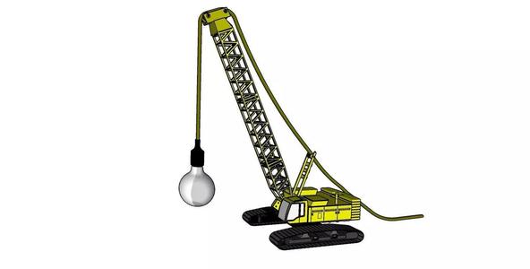 Crawler Crane Lamp  Industrial Style Decorative Light