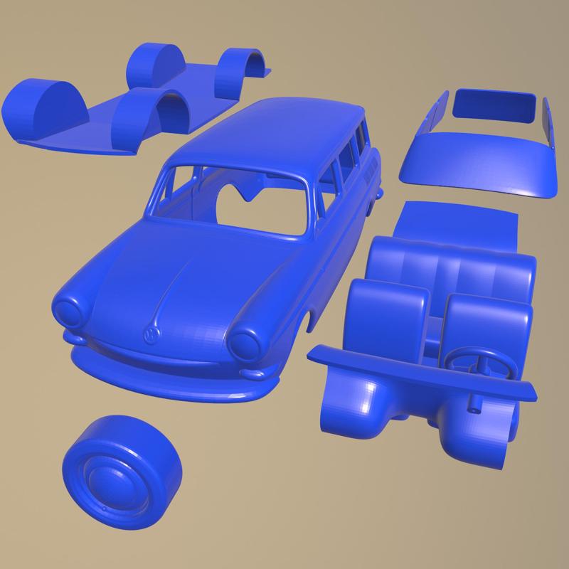 Volkswagen squareback Printable Car In Separate Parts