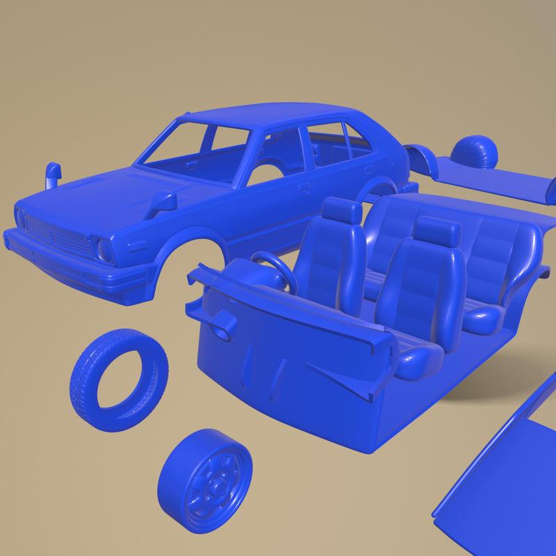 Civic Mk2 1979 Printable Car In Separate Parts