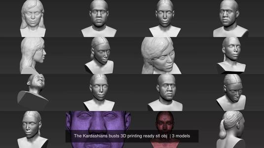 The Kardashians busts 3D printing ready stl obj  3D Model Collection