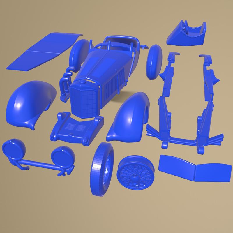 Mercedes Benz SSK Trossi Roadster 1930 printable car in separate parts