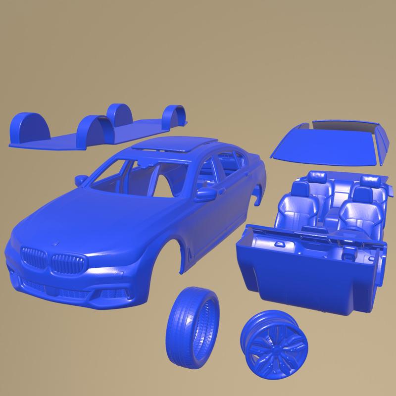 BMW M7  G12 2017 PRINTABLE CAR IN SEPARATE PARTS