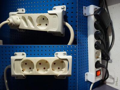 Power Strip Mount (pegboard, desk or wall mounted)