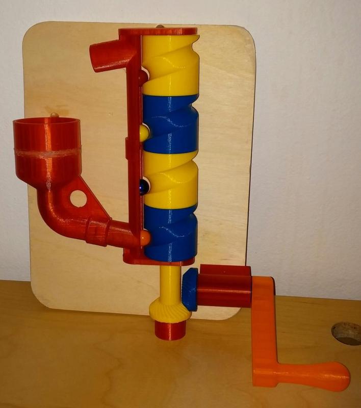 A great marble pump with crank handle
