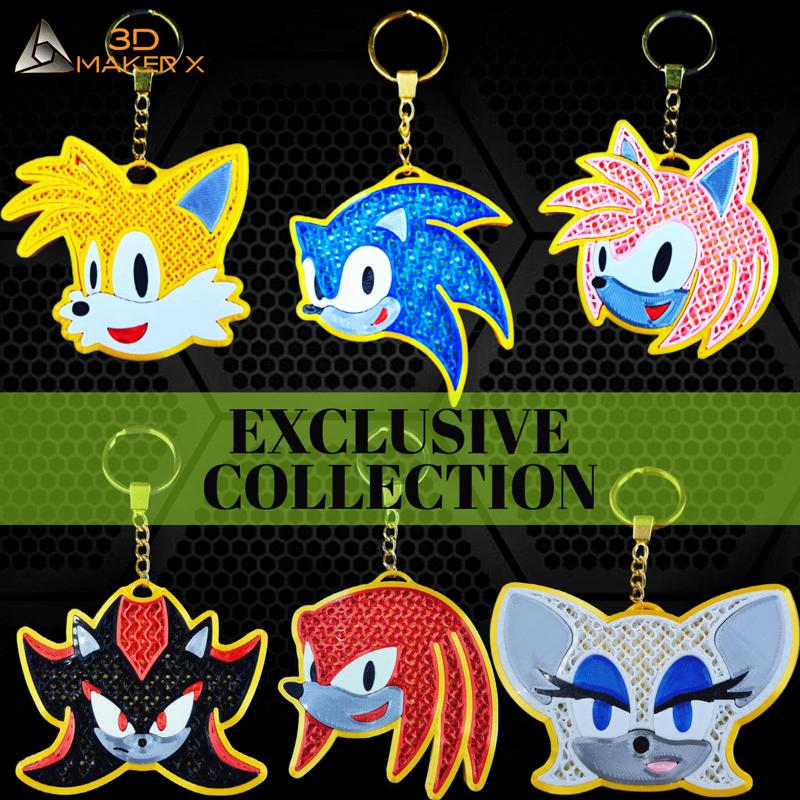 EXCLUSIVE COLLECTION OF SONIC AND FRIENDS KEYCHAINS