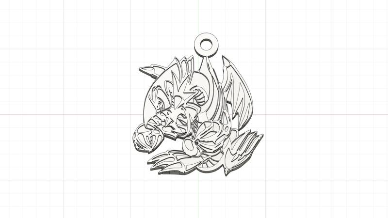 White Dragon Keychain with Blue Eyes Toon