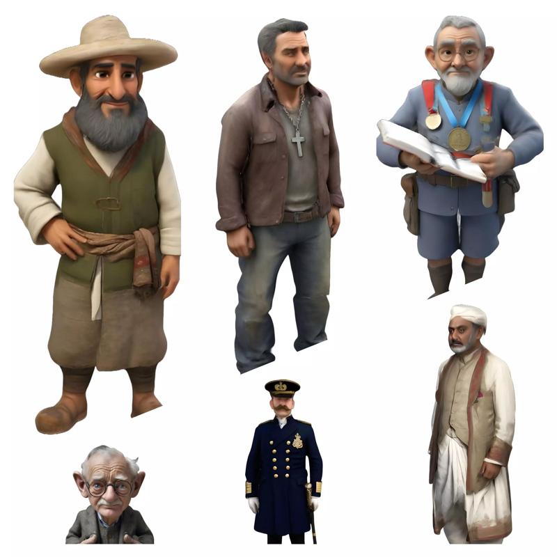 Diverse Historical Character Figurines