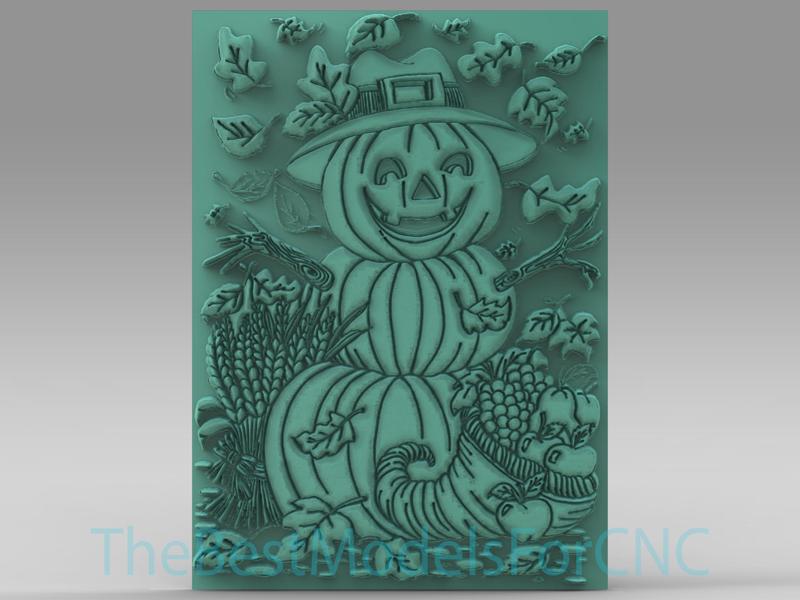 3D Model STL File for CNC Router Laser & 3D Printer Pumpkin Man
