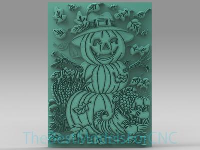 3D Model STL File for CNC Router Laser & 3D Printer Pumpkin Man