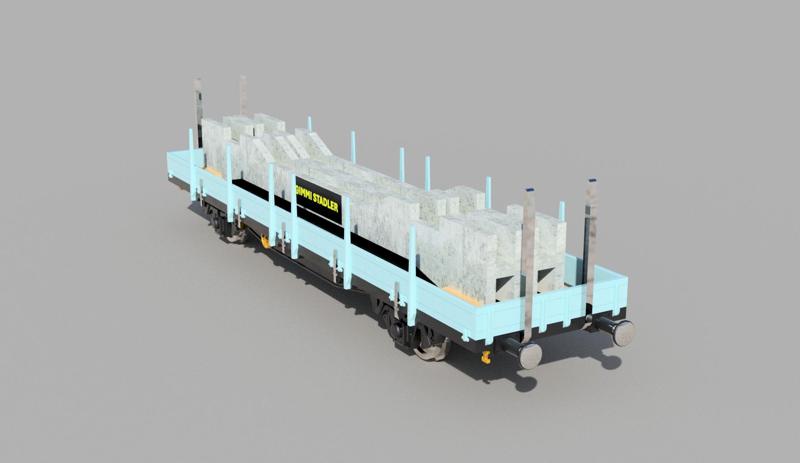 1/87 - HO Scale - Concrete Beams Type 1 Cargo Train