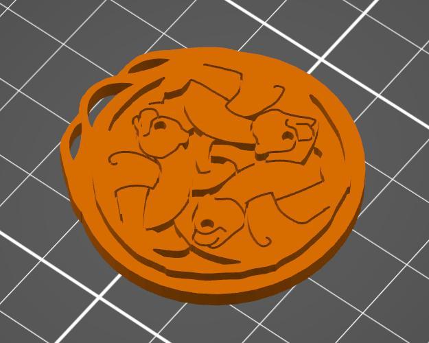 Merida Disney bear necklace