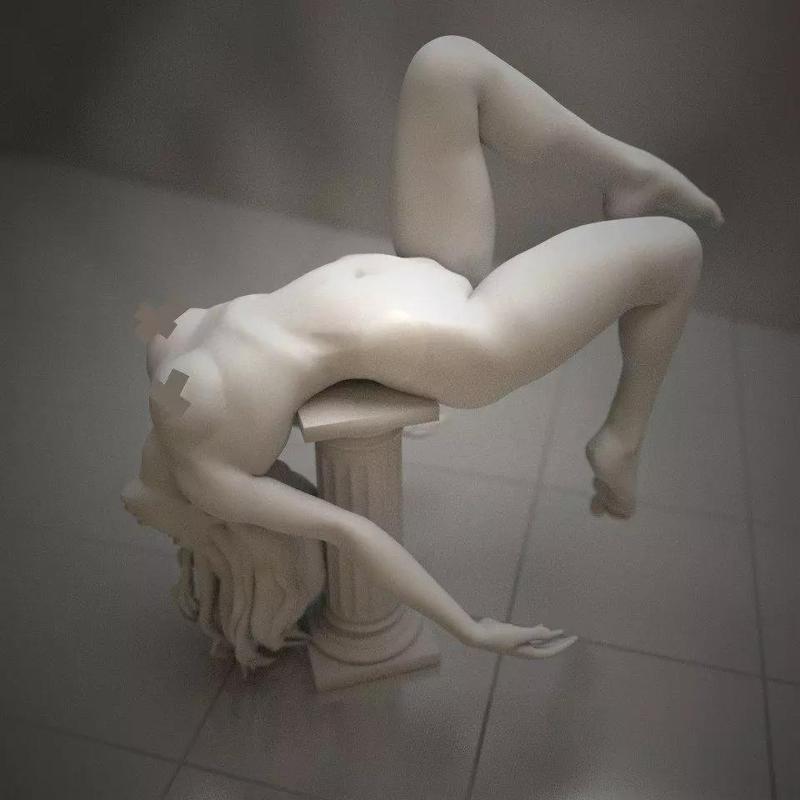 Natacha statue of naked woman laying
