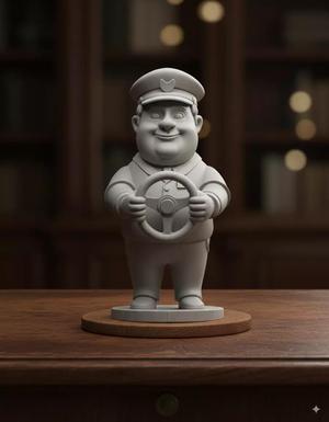 Bus Driver Cartoon Character 3D Printable Model