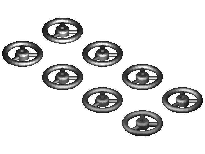 Set of handwheels 5.8 mm diameter 1:43