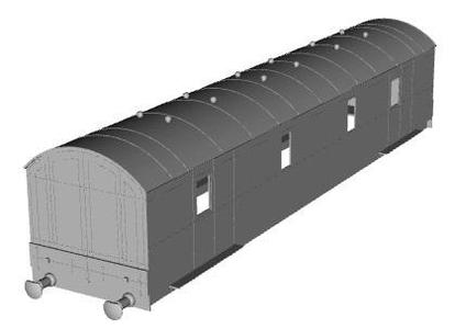 LMS 42ft bogie utility van diagram 1870 (late batch) 1/43 scale
