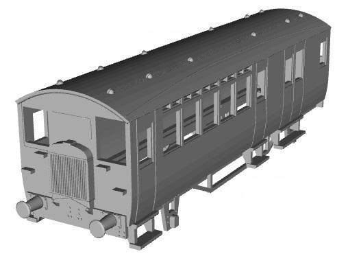 WCPR Large (no 5) Drewry Railcar 1/87 scale