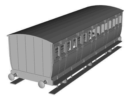 MGWR 6 wheel coach 3rd class coach 1/148 scale