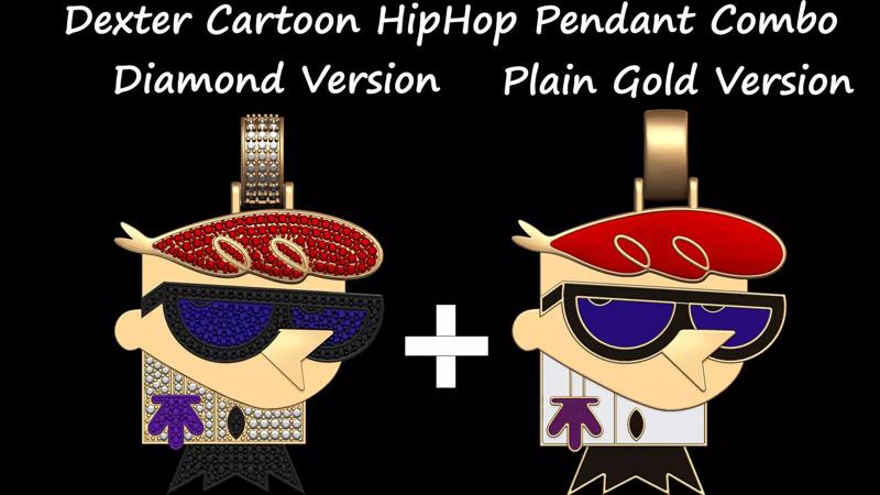 Dextor Cartoon Hip-hop Pendant Combo of Plain and Diamond 3D Model Collection
