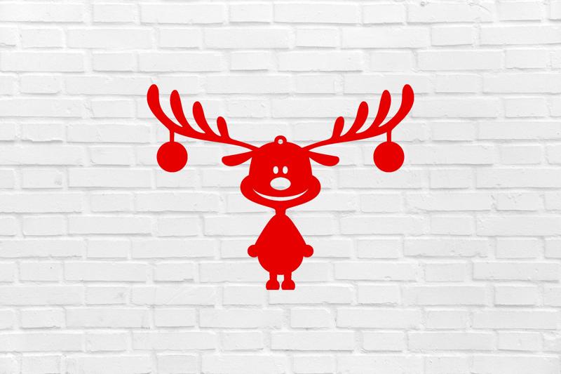 christmas ball earring reindeer