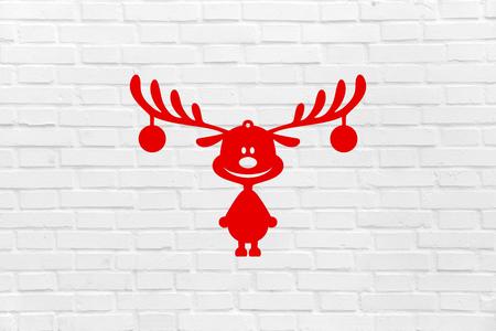 christmas ball earring reindeer