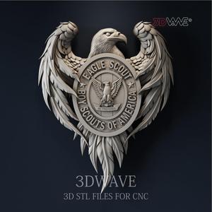 American Boy Scout Eagle 3d stl file for CNC
