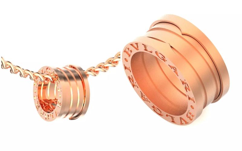 set bvlgari ring and mini pendant Bzero1 545 3D Model Collection