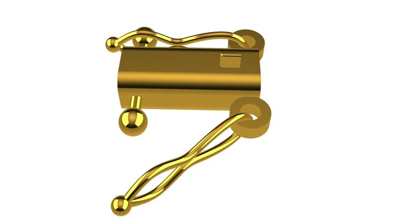 Precision 3D model of open box clasp for jewelry and watchmaking 3D printing model