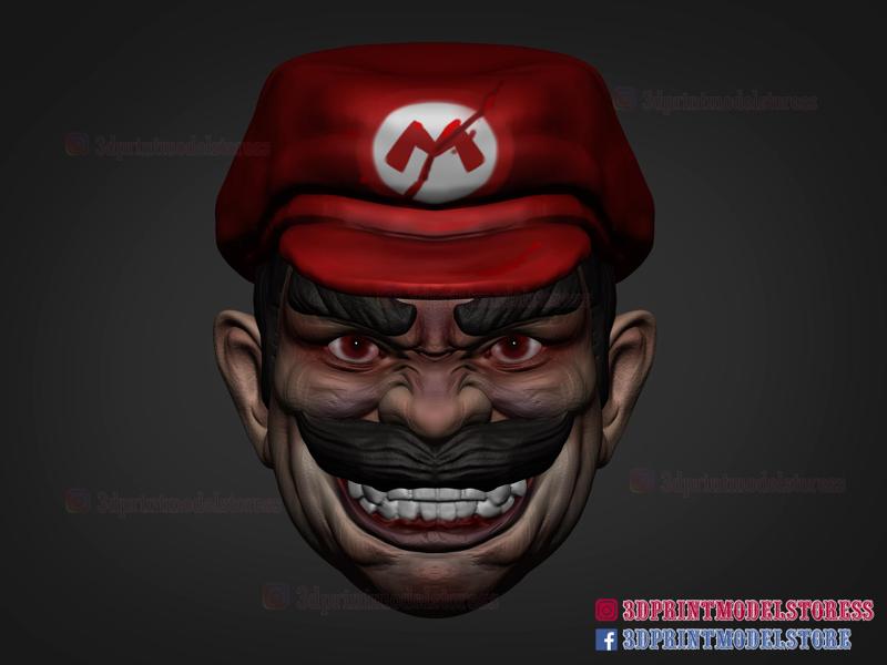 Devil Mario Head Sculpt for Custom Action Figures 3d Print Model