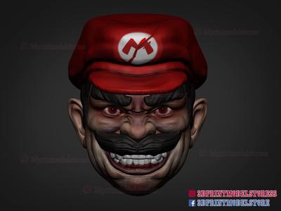 Devil Mario Head Sculpt for Custom Action Figures 3d Print Model