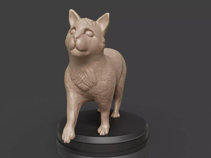 Cute Domestic Cat Statue