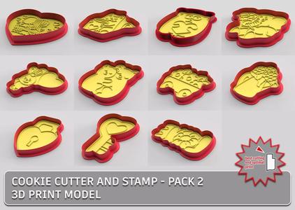 Cookie cutter and stamp - pack 2 3D Model Collection