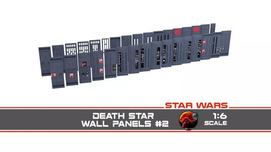 Death Star Wall Panel - 2 - 1-6 scale Hottoys 3D Model Collection