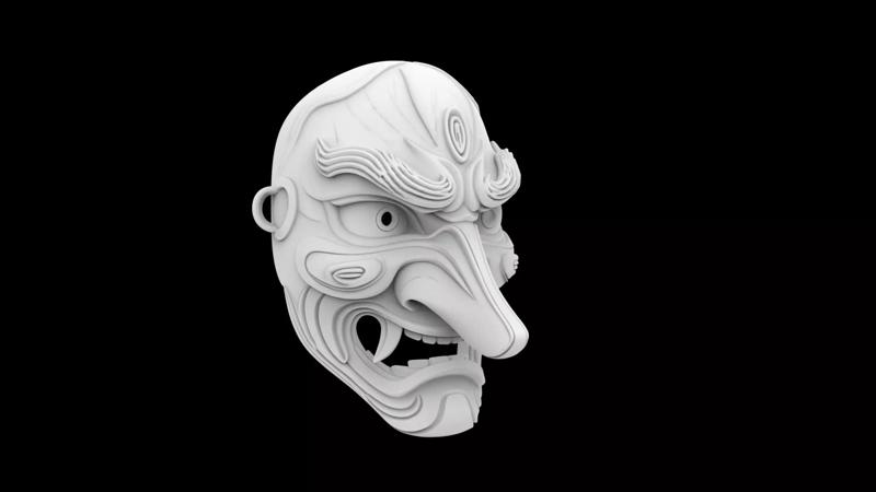 Tengu Mask Mythical Spirit for 3D Print
