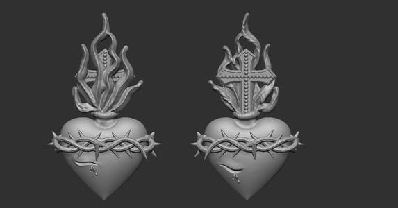Statue and relief of the Sacred Fire Heart of Christ 2