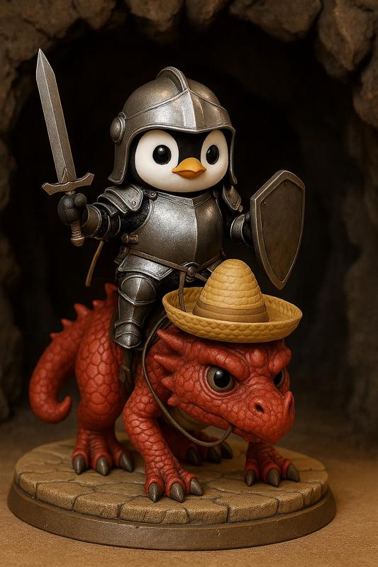 Knight Penguin & Dragon Buddy – Fantasy Duo 3D Print