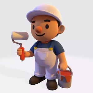 The Painter Pose  Stylized Render Asset